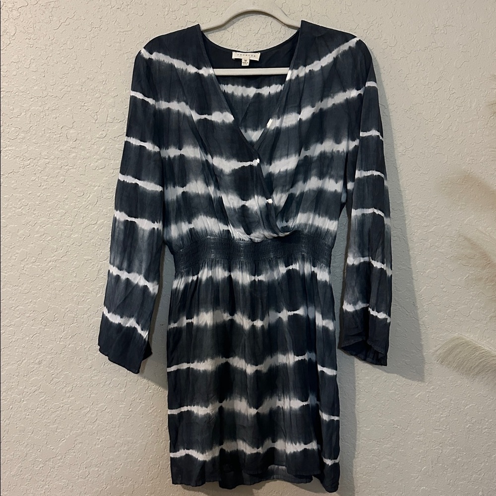 Promesa blue and white Tie-Dye Dress 4